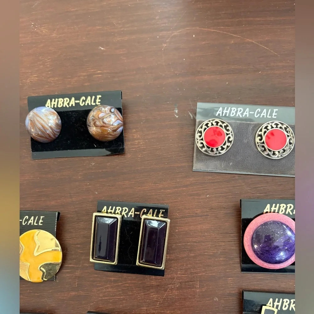 Ahbra-Cale Earring Set with Various Colors - 11 pairs - Vintage - Picture 5 of 5